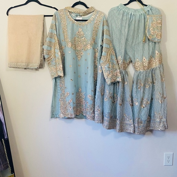 Other - Beautifully Embroidered Kurta Gharata set with Potli bag and Waist Belt